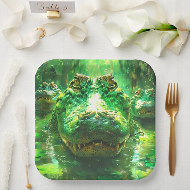 Assiettes En Carton Alligator (Mariage)