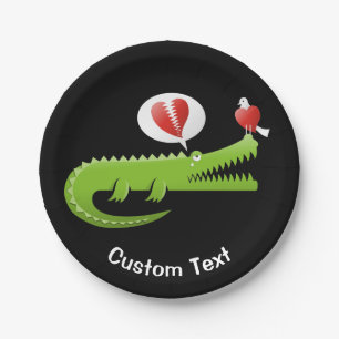 Assiettes En Carton Alligator en Love Plaque de papier