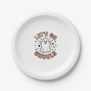Assiettes En Carton Allons-y les fantômes Halloween Mignon Fantôme