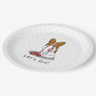 Assiettes En Carton Allons-y ! (walk) Papillon (white & red) Chien mig