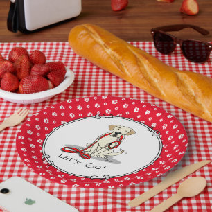 Assiettes En Carton Allons-y ! Yellow Lab Labrador Retriever Dog Cute