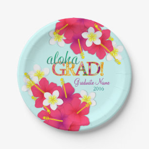 Assiettes En Carton Aloha plats hawaïens de Luau de diplômé
