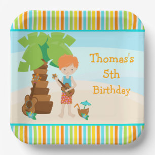 Assiettes En Carton Aloha Red Hair Boy Party