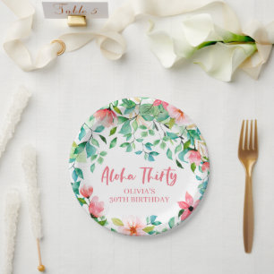 Assiettes En Carton Aloha Trente Anniversaire Tropical Luau