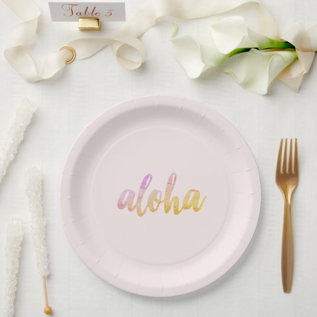 Assiettes En Carton Aloha tropical (Mariage)