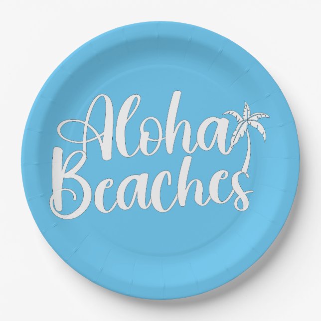 Assiettes En Carton Aloha Tropical Beach design (Devant)