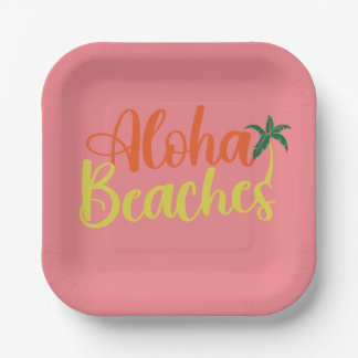 Assiettes En Carton Aloha Tropical Beach design