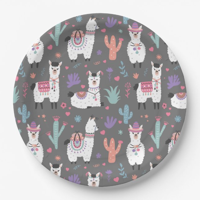 Assiettes En Carton Alpaca/Llama (Devant)