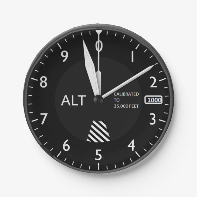 Assiettes En Carton Altimètre de l'aéronef (Devant)