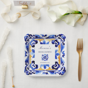 Assiettes En Carton Amalfi Vietri Italien carrelage bleu douche nuptia