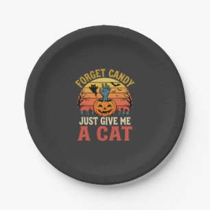 Assiettes En Carton Amateur de chat Halloween Oublier Bonbons Graphiqu