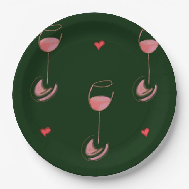 Assiettes En Carton Amateur de vin (Devant)