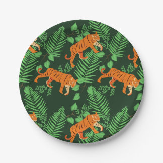 Assiettes En Carton Amateurs de tigres tropicaux