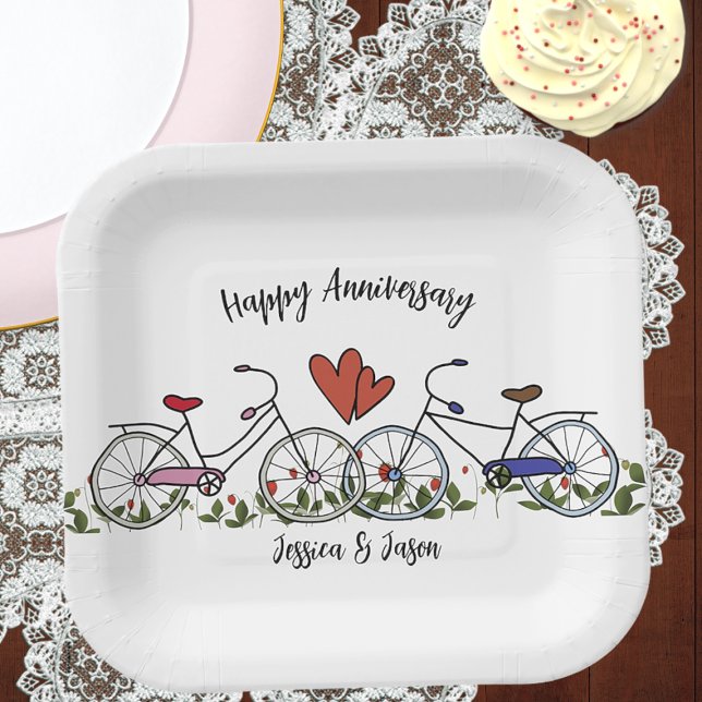 Assiettes En Carton Amateurs de vélo Plaques papier Anniversaire (Créateur téléchargé)
