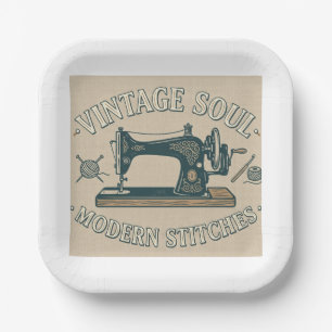 Assiettes En Carton Âme Vintage Points Modernes Couture 