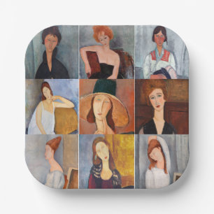 Assiettes En Carton Amedeo Modigliani - Collage de chefs-d'oeuvre