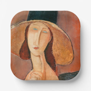 Assiettes En Carton Amedeo Modigliani - Jeanne Hebuterne en grand Casq