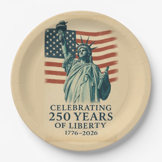 Assiettes En Carton America 250 Years Liberty Patriotic Celebration (Devant)