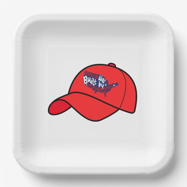 Assiettes En Carton America Was Built By Immigrants Plates (Recto)