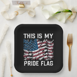 Assiettes En Carton Américain patriotique Ceci est mon drapeau de fier
