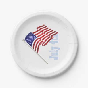 Assiettes En Carton American Flag, 4 juillet Plaques papier