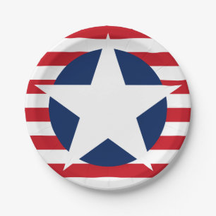 Assiettes En Carton American Flag Star et Stripes Patriotique