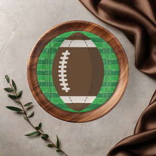 Assiettes En Carton American Football Brown & Green Color Baby shower