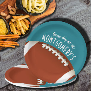 Assiettes En Carton American Football Jour Aqua