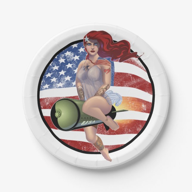 Assiettes En Carton American Girl (Devant)