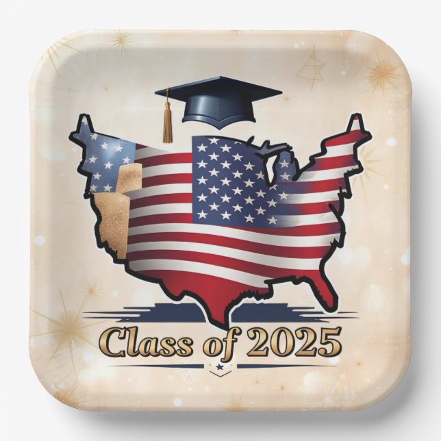 Assiettes En Carton "American Graduation Day" (Recto)
