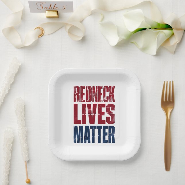Assiettes En Carton American Holiday Redneck Matt 4 juillet USA (Mariage)