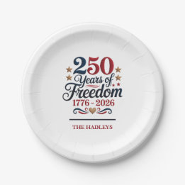 Assiettes En Carton America's 250th Anniversary Name