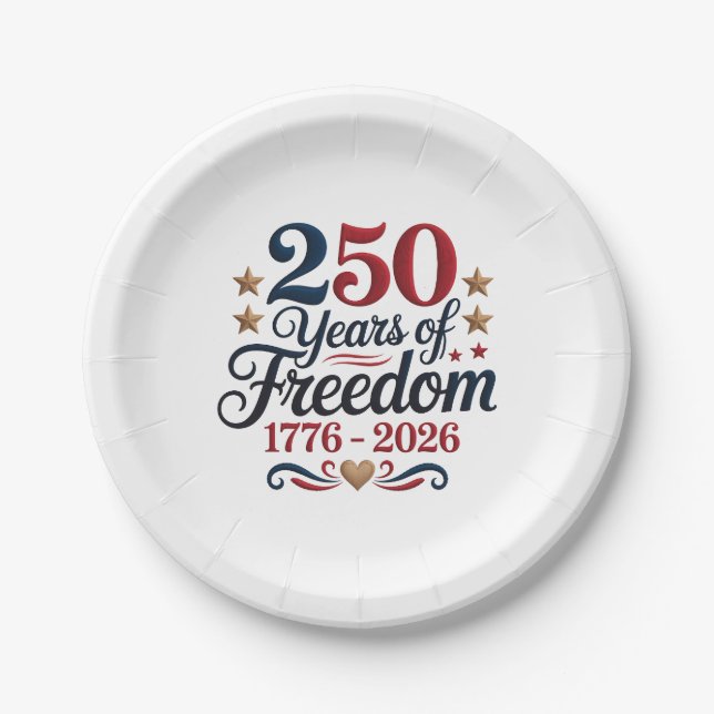 Assiettes En Carton America's 250th Anniversary Party (Devant)