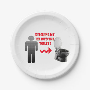 Assiettes En Carton Ami ex de dissolution drôle dans la toilette