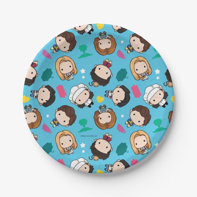 Assiettes En Carton AMIS™ | Caractère Motif Chibi (Devant)