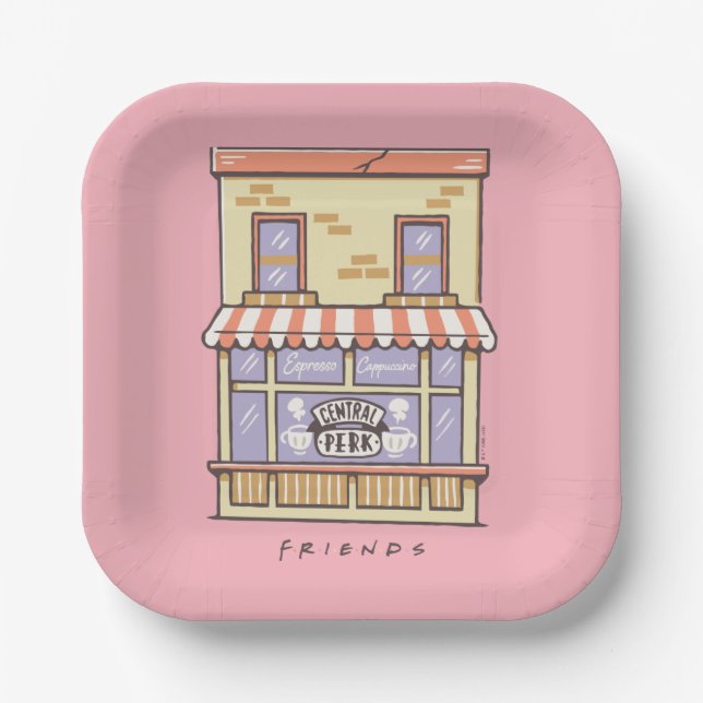 Assiettes En Carton AMIS™ | Central Perk Cartoon Coffee Shop (Recto)