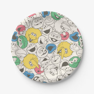 Assiettes En Carton Amis de 1, rue Sésame Motif principal grosse têt