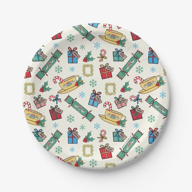 Assiettes En Carton AMIS™ | Motif d'icône de Noël (Devant)