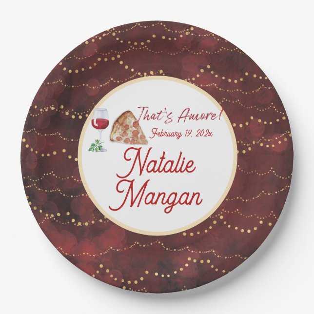 Assiettes En Carton Amore de style italien pour une fête de mariage (Devant)