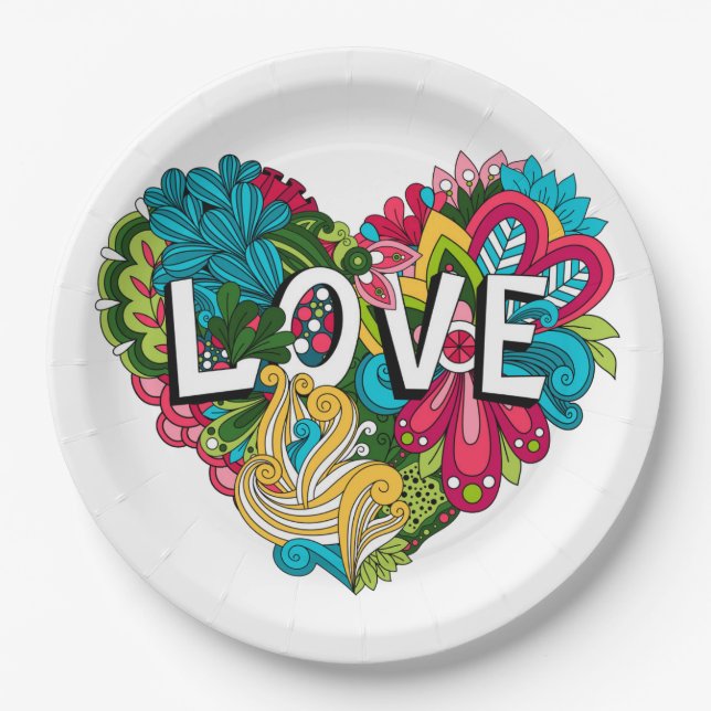 Assiettes En Carton Amour (Devant)