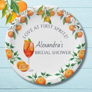 Assiettes En Carton Amour au premier Spritz Cocktail Baby Shower Maria