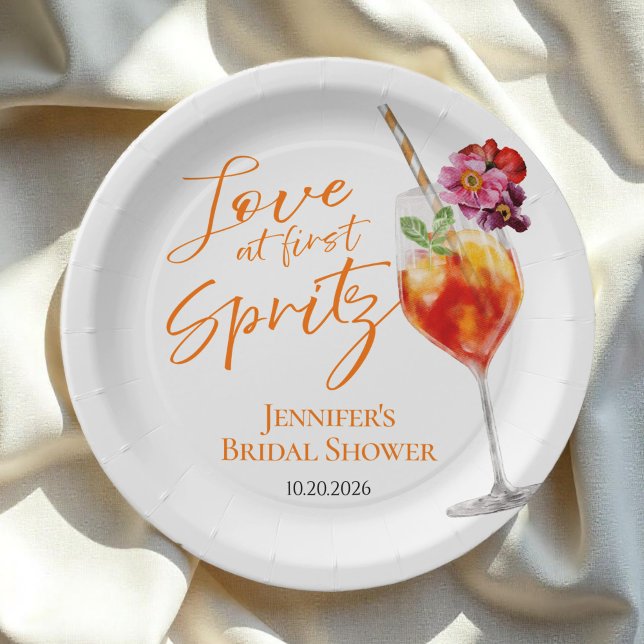 Assiettes En Carton Amour au premier Spritz | Réception de mariage aqu (Créateur téléchargé)