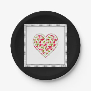 Assiettes En Carton Amour, baies, cerise