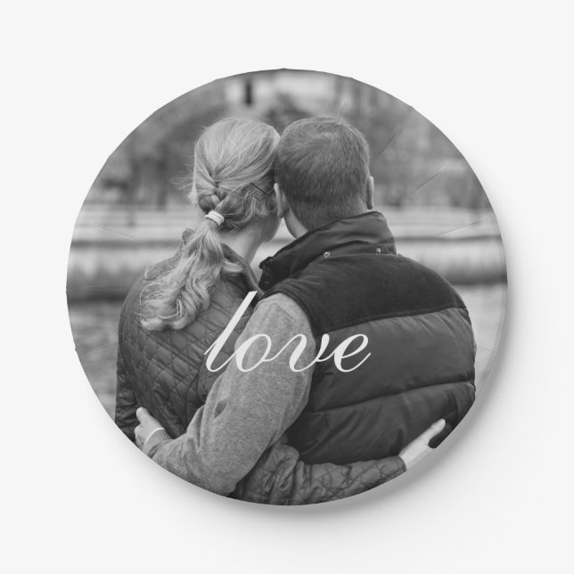 Assiettes En Carton Amour Créez votre propre photographie (Devant)