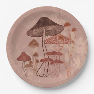 Assiettes En Carton Amour des champignons