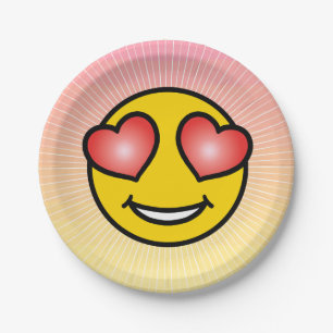 Assiettes En Carton Amour Emoji