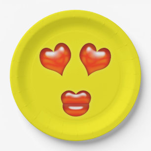 Assiettes En Carton Amour Emoji