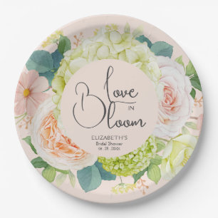 Assiettes En Carton Amour en fleurs Fleurs de mariage rose poudré
