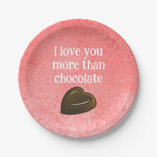 Assiettes En Carton Amour et Chocolat (Devant)