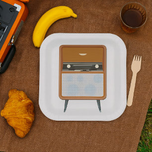 Assiettes En Carton Amoureux de la musique rétro milieu du siècle vint